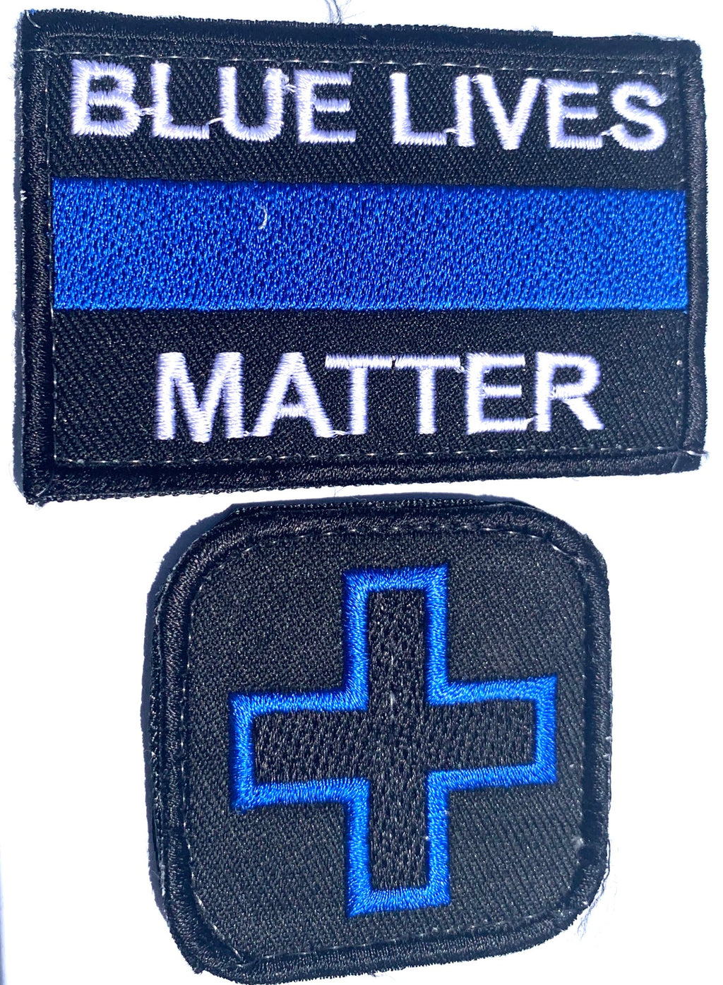 Premium set of two patches blue lives matter tactical style