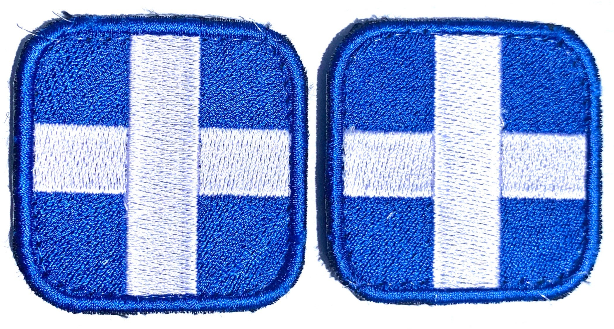 Premium set of two pieces cross patches blue and white