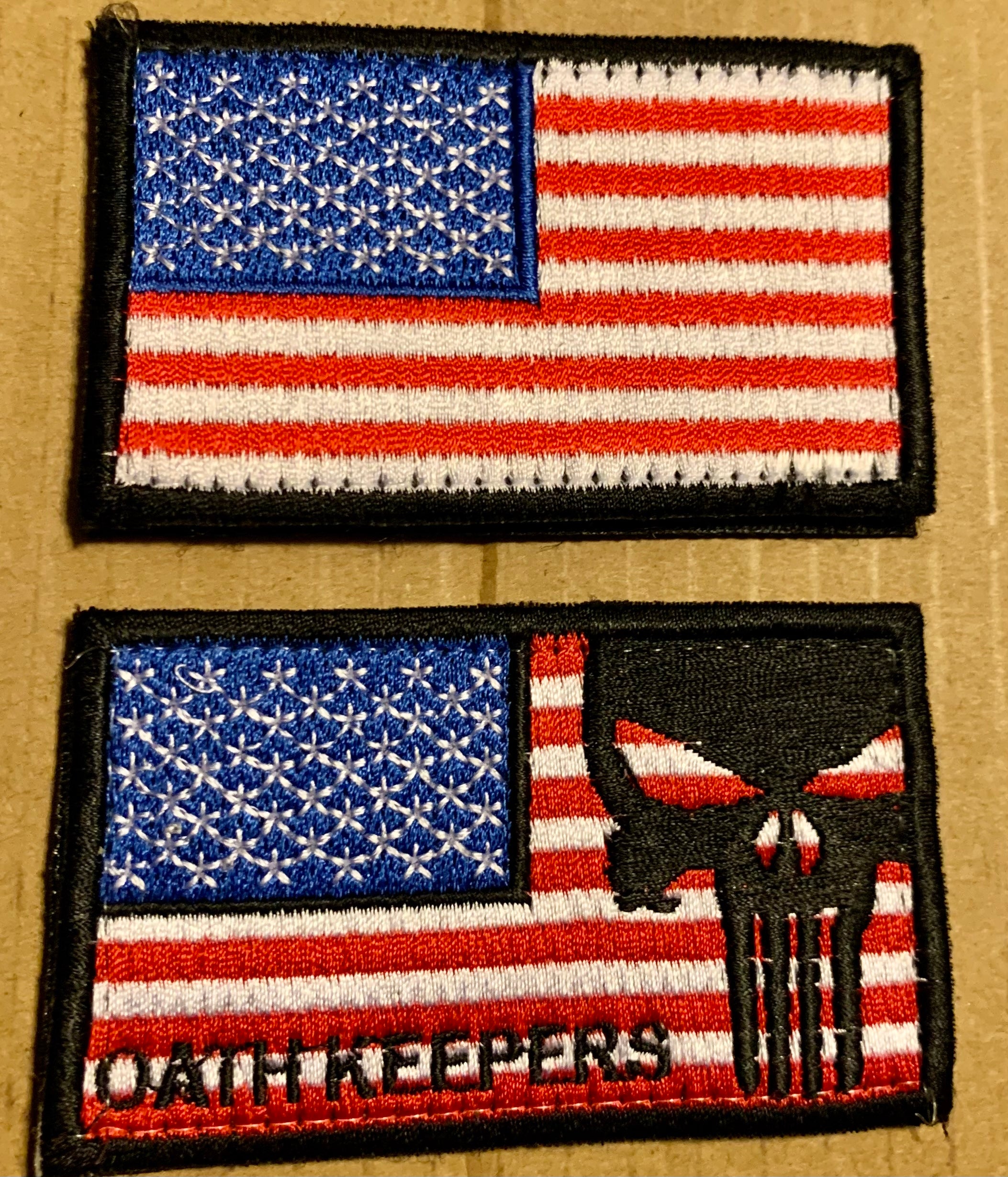 2 pieces American 🇺🇸 tactical style black borders with hook  🔁  on back for quick attach & Detach to any garment